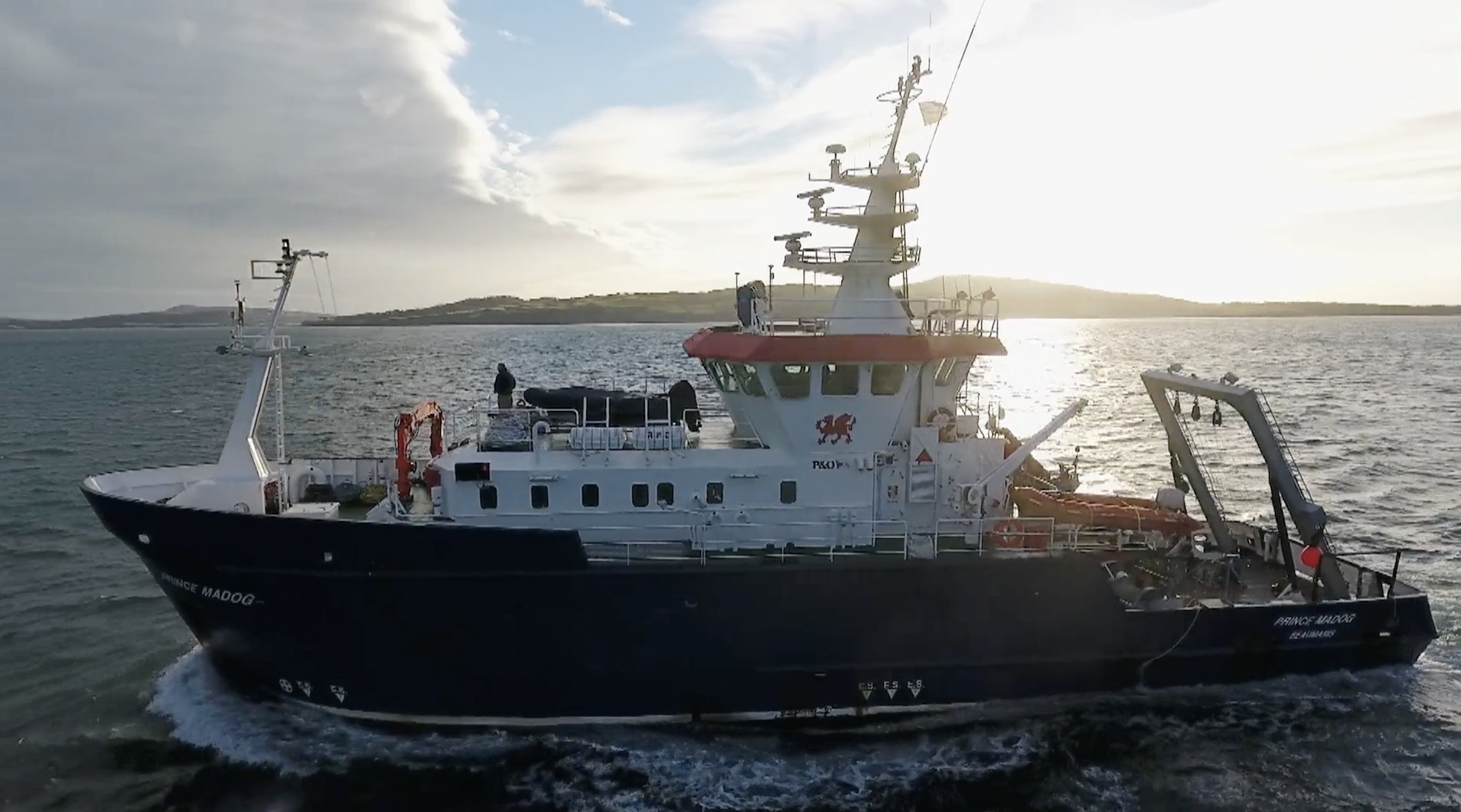 The Prince Madog research vessel used to scan for U87. (MSP)
